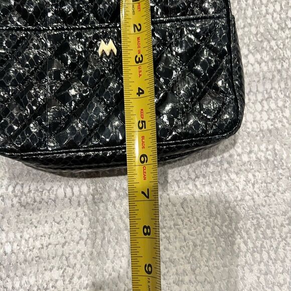 Vintage Black Maryann Rosenfeld Snakeskin Evening Bag with Chain Strap & Tassel - Picture 3 of 7